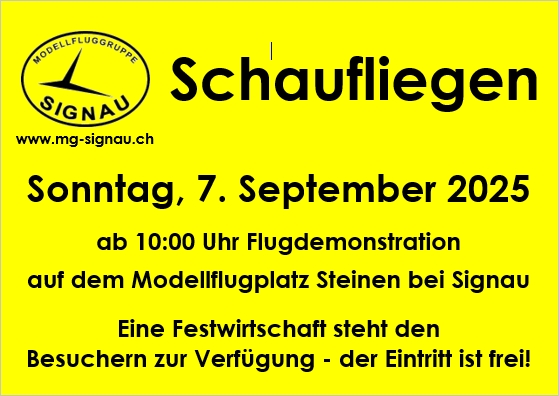 Schaufliegen der Modellfluggruppe Signau