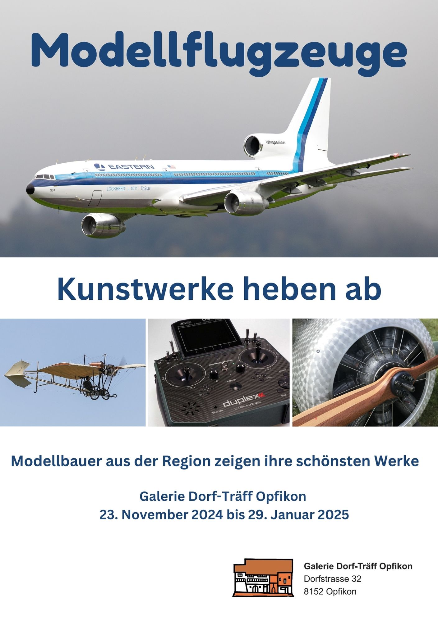 Modellflugzeuge in der Kunstgalerie